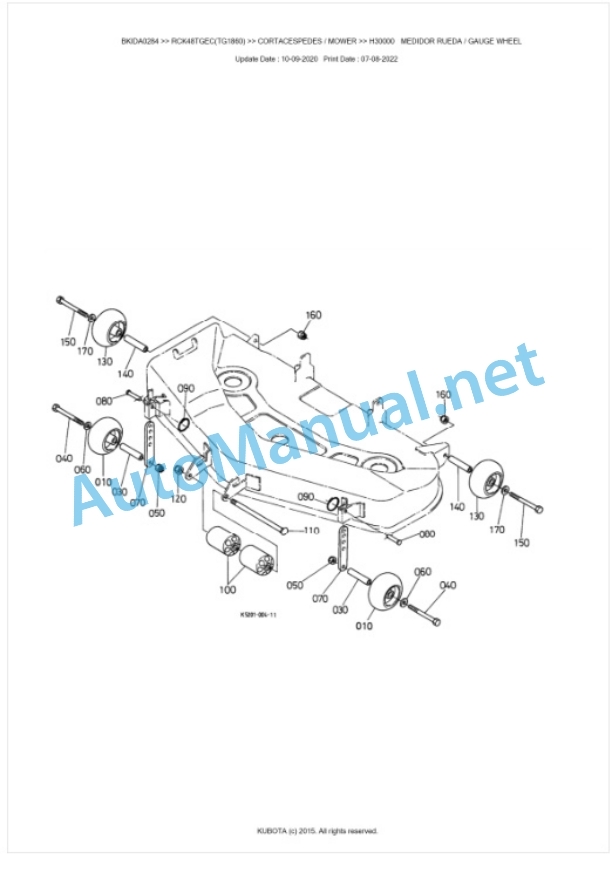 Kubota RCK48TGEC(TG1860) Parts Manual PDF BKIDA0284-4