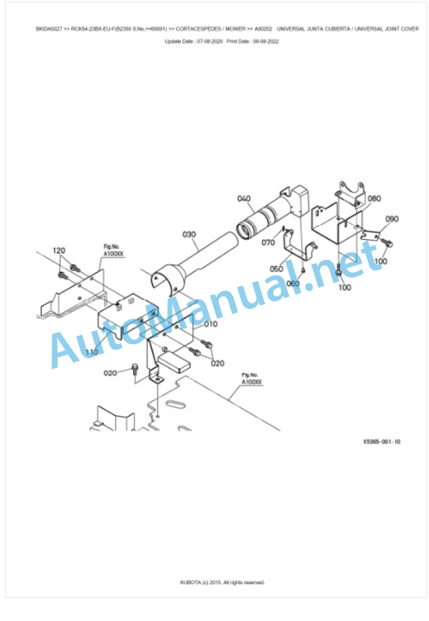 Kubota RCK54-23BX-EU-F Parts Manual PDF BKIDA5027-2