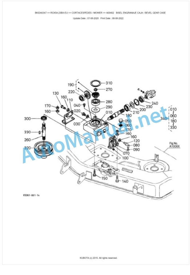 Kubota RCK54-23BX-EU Parts Manual PDF BKIDA0347-2