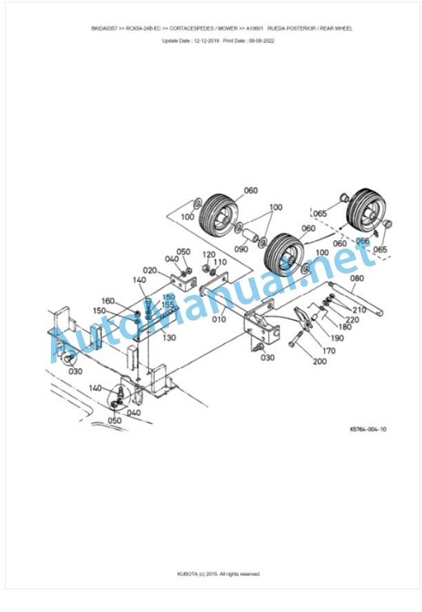 Kubota RCK54-24B-EC Parts Manual PDF BKIDA0357-4