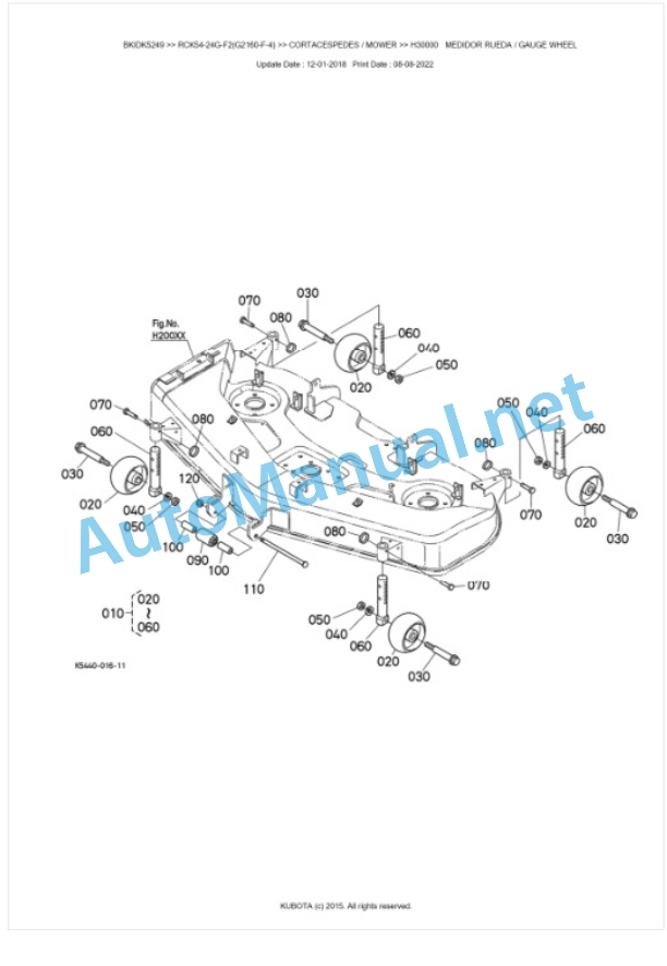 Kubota RCK54-24G-F2(G2160-F-4) Parts Manual PDF BKIDK5249-5