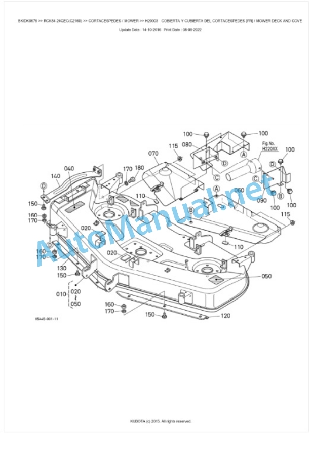 Kubota RCK54-24GEC, RCK54-24GUK Parts Manual PDF BKIDK0678-4