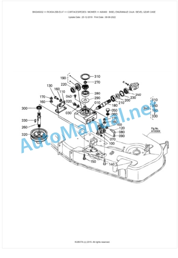 Kubota RCK54-25B-EU-F Parts Manual PDF BKIDA5032-2