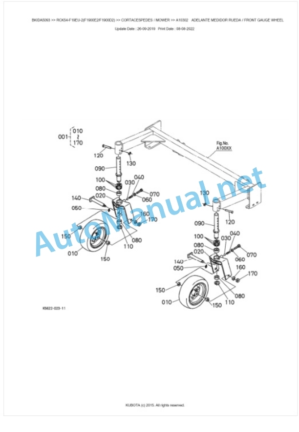 Kubota RCK54-F19EU-2(F1900E2, F1900D2) Parts Manual PDF BKIDA5093-4