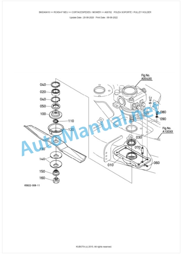 Kubota RCK54-F19EU Parts Manual PDF BKIDA0410-2