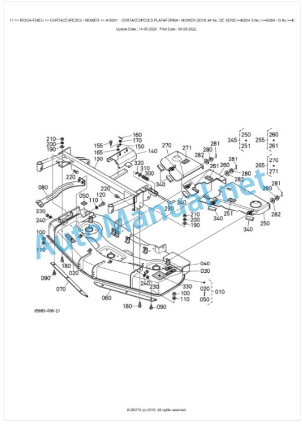 Kubota RCK54-F28EU Parts Manual PDF BKIDA0411-4