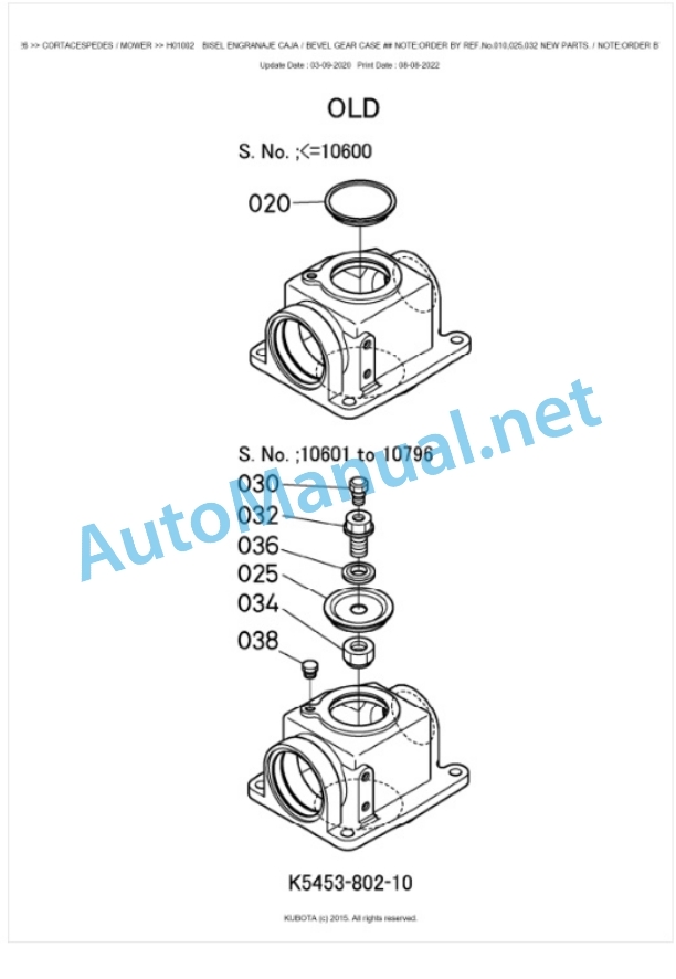 Kubota RCK54-G26 Parts Manual PDF BKIDK0692-2