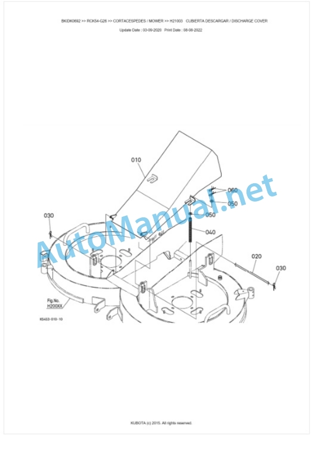 Kubota RCK54-G26 Parts Manual PDF BKIDK0692-4