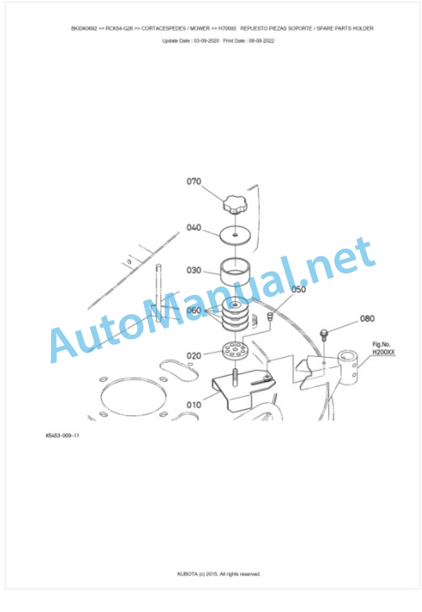 Kubota RCK54-G26 Parts Manual PDF BKIDK0692-5