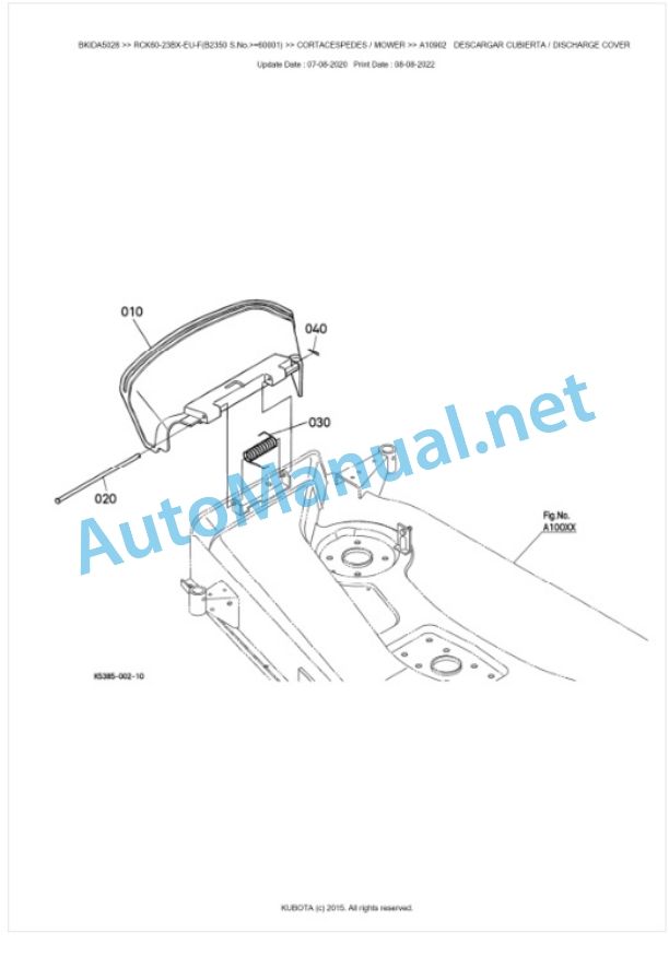 Kubota RCK60-23BX-EU-F Parts Manual PDF BKIDA5028-5