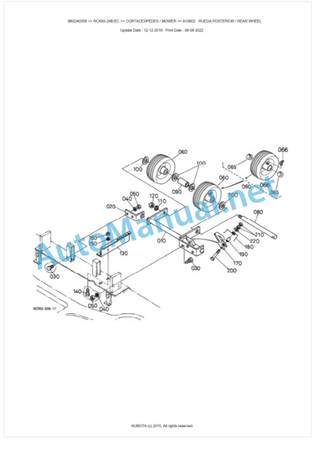 Kubota RCK60-24B-EC Parts Manual PDF BKIDA0358-4