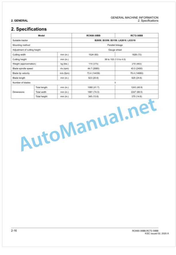 Kubota RCK60-30BB, RC72-30BB Mower Workshop Manual PDF-3