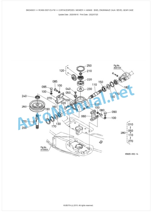 Kubota RCK60-35ST-EU-FW Parts Manual PDF BKIDA5031-2