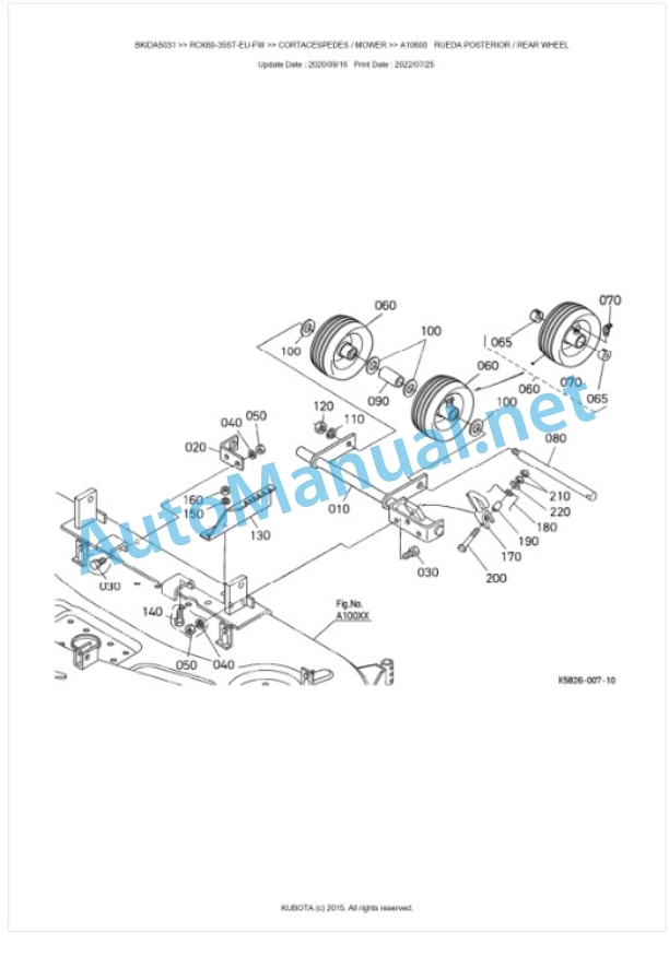 Kubota RCK60-35ST-EU-FW Parts Manual PDF BKIDA5031-4