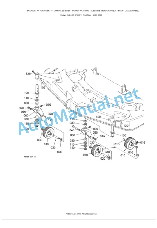 Kubota RCK60-35ST Parts Manual PDF BKIDA0293-3