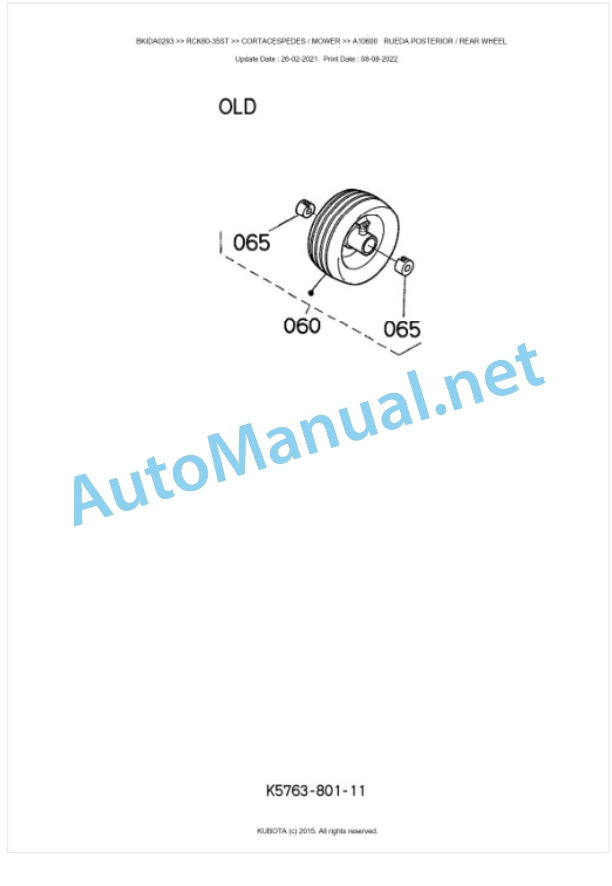 Kubota RCK60-35ST Parts Manual PDF BKIDA0293-4