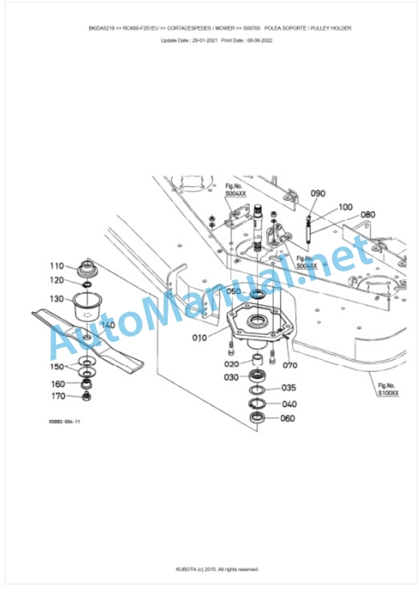 Kubota RCK60-F251EU Parts Manual PDF BKIDA5219-2