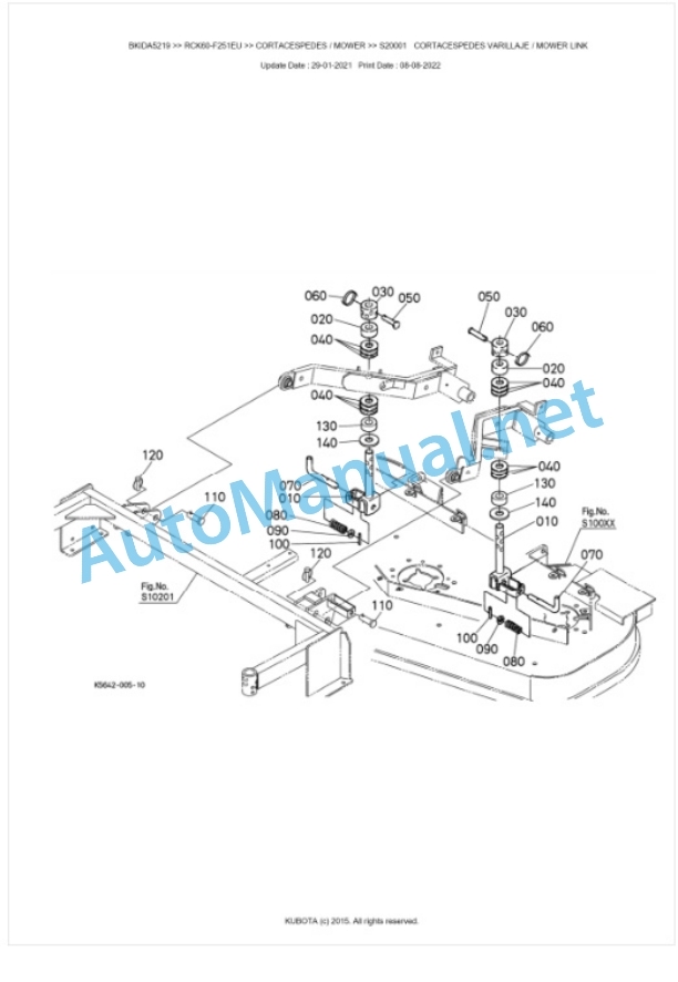 Kubota RCK60-F251EU Parts Manual PDF BKIDA5219-5