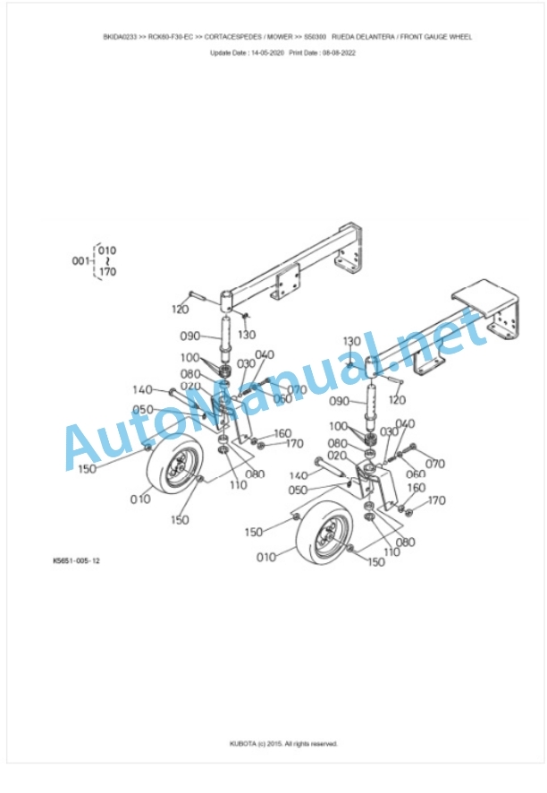 Kubota RCK60-F30-EC Parts Manual PDF BKIDA0233-4