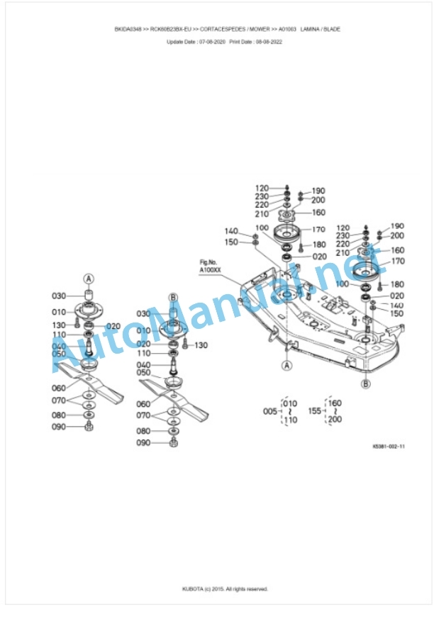 Kubota RCK60B23BX-EU Parts Manual PDF BKIDA0348-3