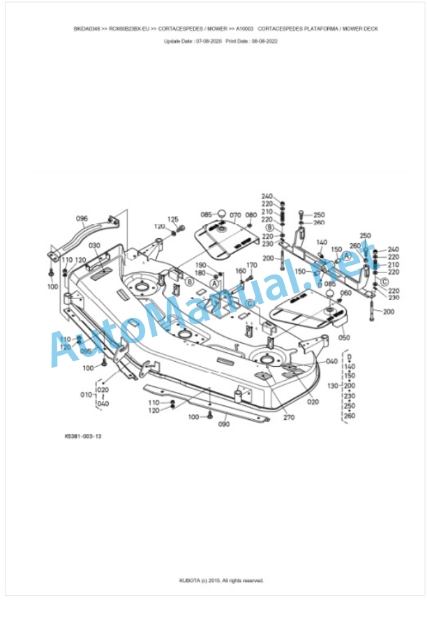 Kubota RCK60B23BX-EU Parts Manual PDF BKIDA0348-4