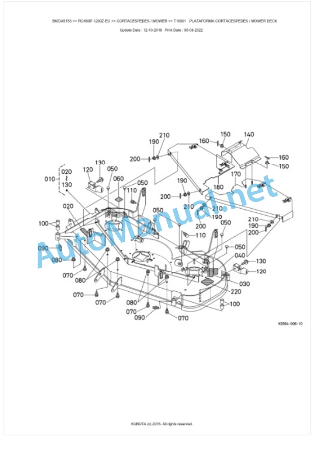 Kubota RCK60P-1200Z-EU Parts Manual PDF BKIDA5153-4