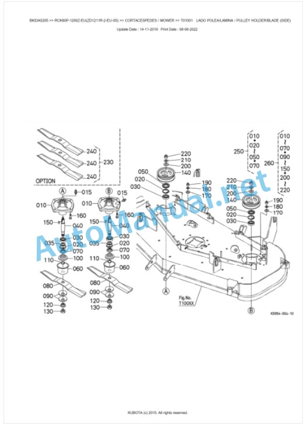 Kubota RCK60P-1200Z-EU(ZD1211R-2-EU-S5) Parts Manual PDF BKIDA5205-3