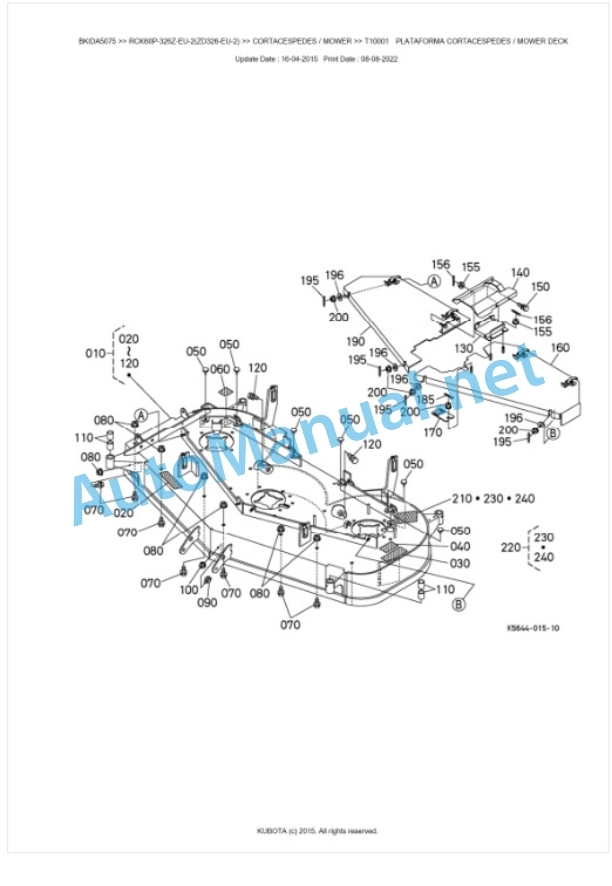 Kubota RCK60P-326Z-EU-2(ZD326-EU-2) Parts Manual PDF BKIDA5075-4