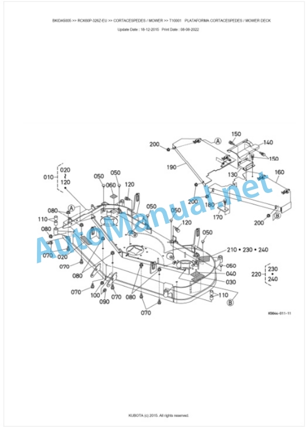 Kubota RCK60P-326Z-EU Parts Manual PDF BKIDA5005-4