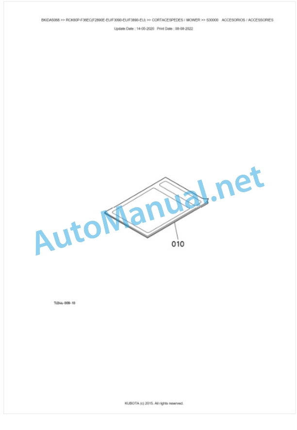 Kubota RCK60P-F36EC(F2890E-EU, F3090-EU, F3890-EU) Parts Manual PDF BKIDA5068-5