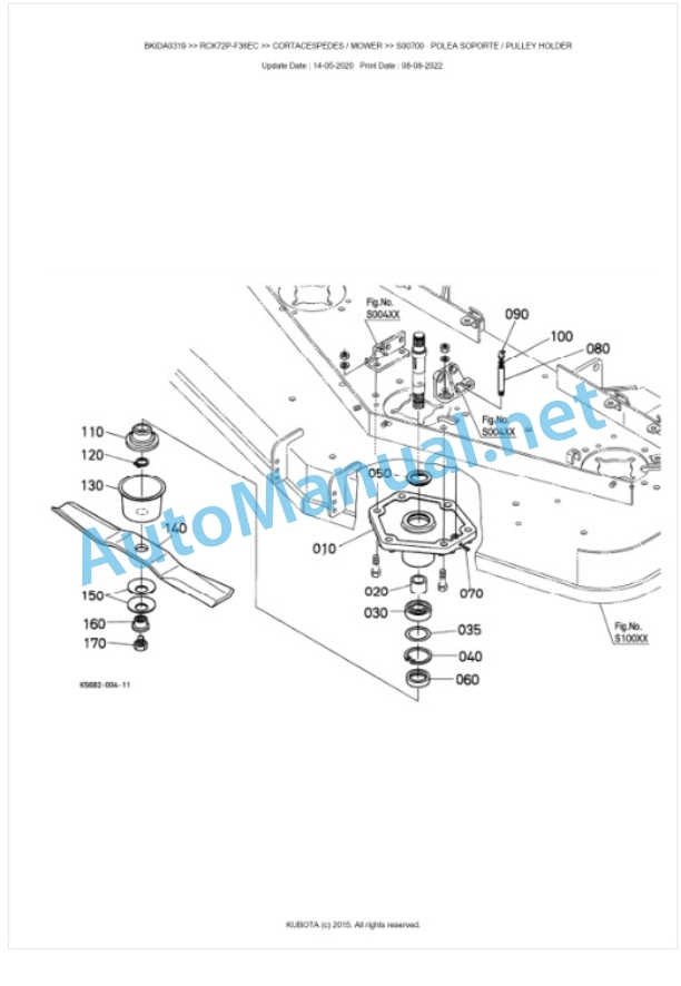 Kubota RCK72P-F36EC Parts Manual PDF BKIDA0319-2