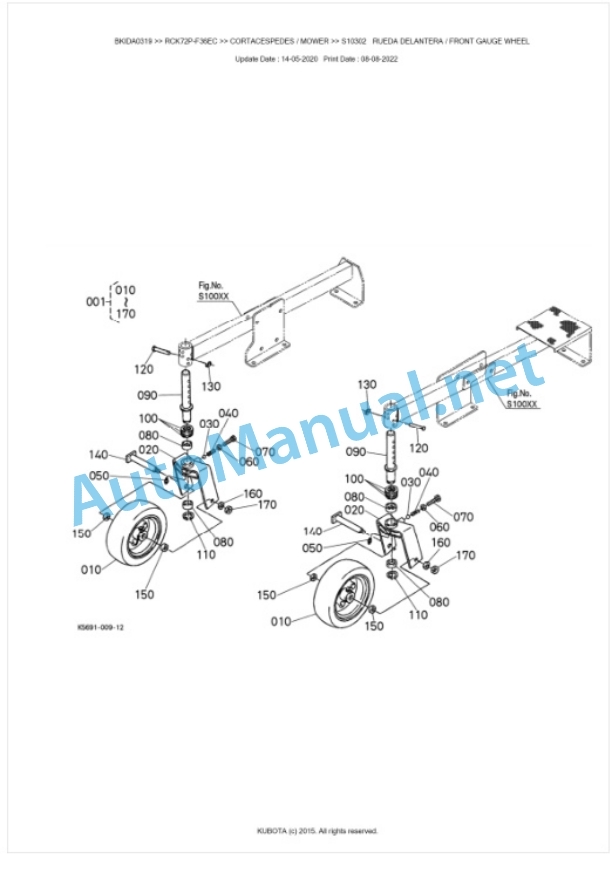 Kubota RCK72P-F36EC Parts Manual PDF BKIDA0319-4