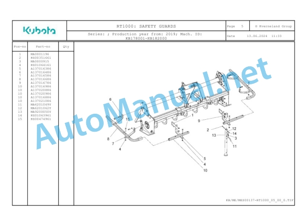 Kubota RT1000 Parts Manual PDF-5