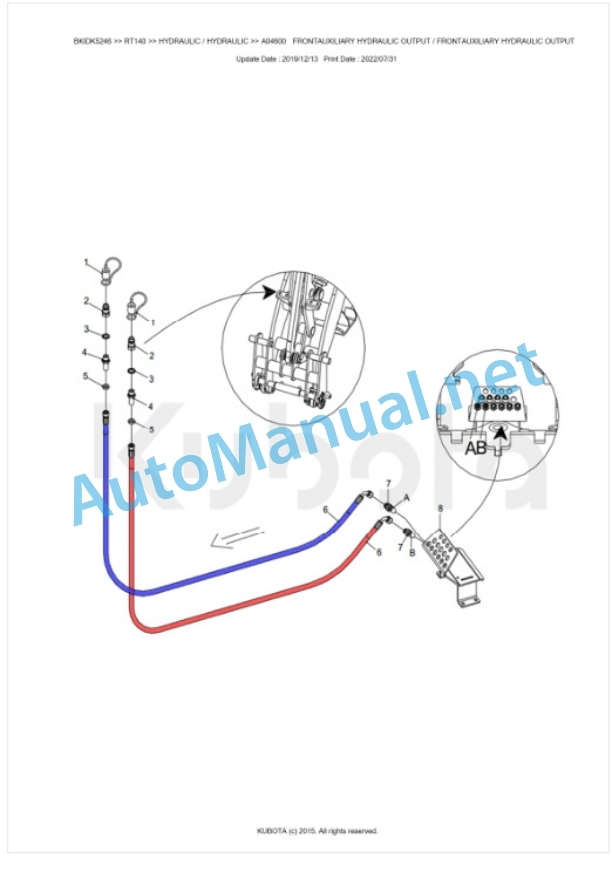 Kubota RT140 Parts Manual PDF BKIDK5246-5