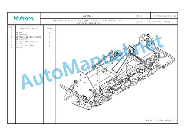 Kubota RT2000 Parts Manual PDF-2