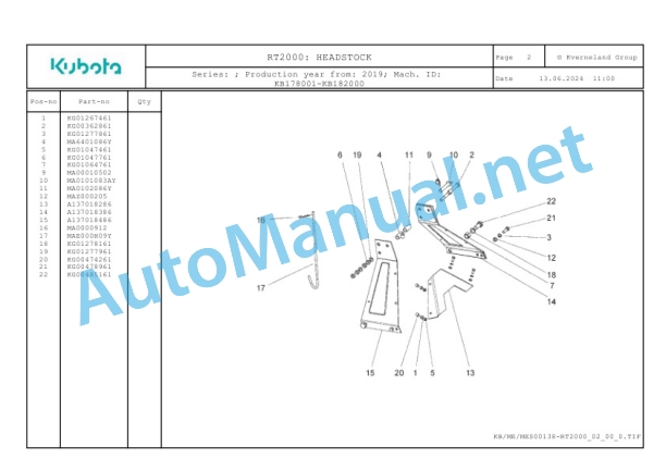 Kubota RT2000 Parts Manual PDF-3