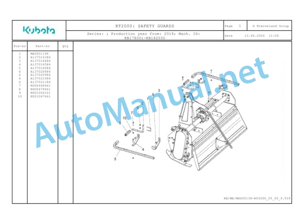 Kubota RT2000 Parts Manual PDF-5