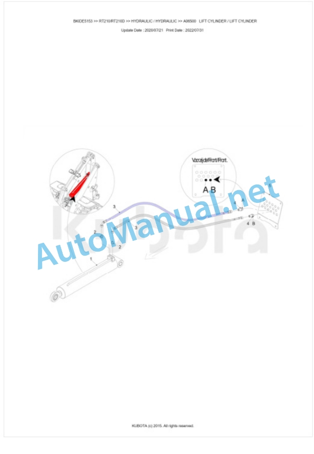 Kubota RT210, RT210D Parts Manual PDF BKIDE5153-4