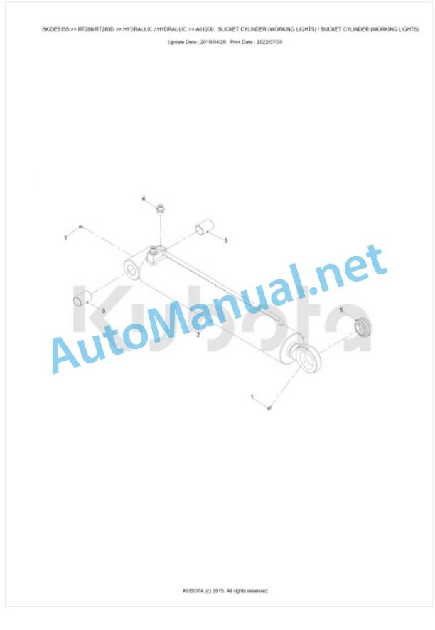 Kubota RT280, RT280D Parts Manual PDF BKIDE5155-4