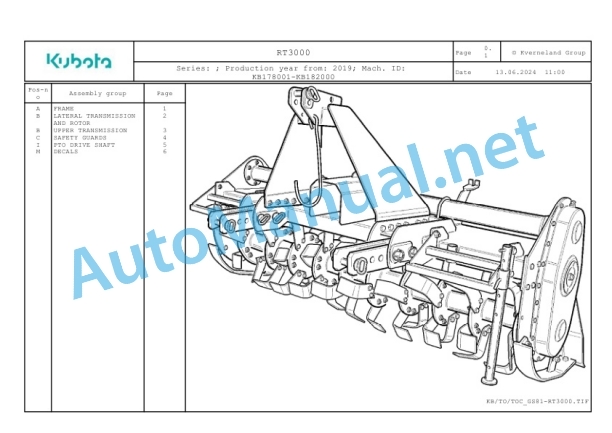 Kubota RT3000 Parts Manual PDF-2