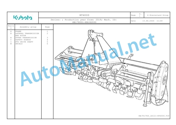 Kubota RT4000 Parts Manual PDF-2