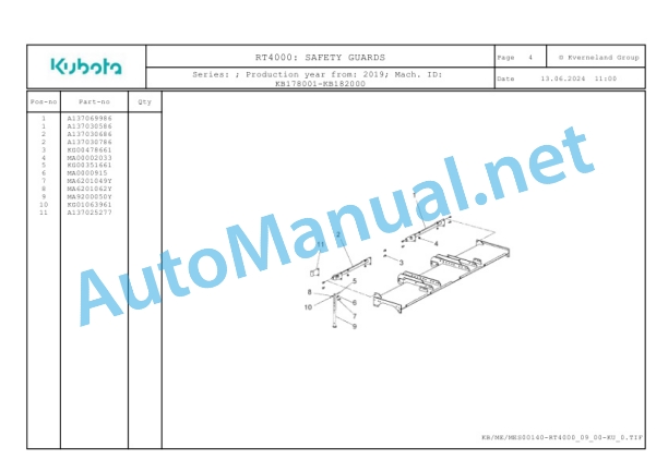 Kubota RT4000 Parts Manual PDF-5