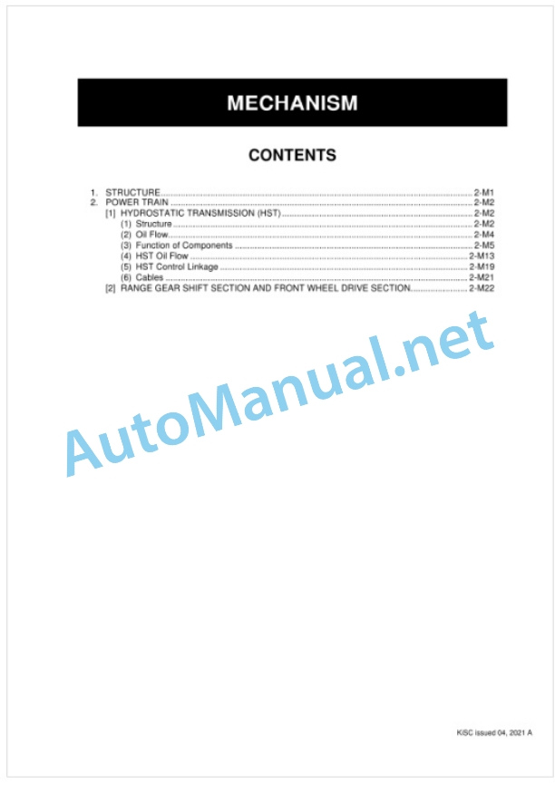 Kubota RTV-X1140 Utility Vehicle Workshop Manual PDF-3