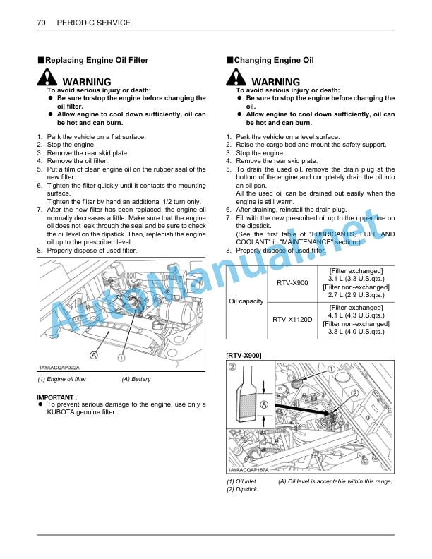 Kubota RTV-X900, RTV-X1120D Utility Vehicle Operators Manual PDF-5