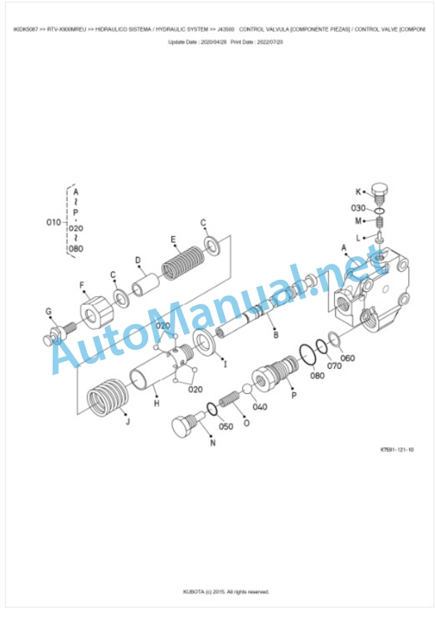 Kubota RTV-X900MWEU, RTV-X900MREU Parts Manual PDF BKIDK5078-4