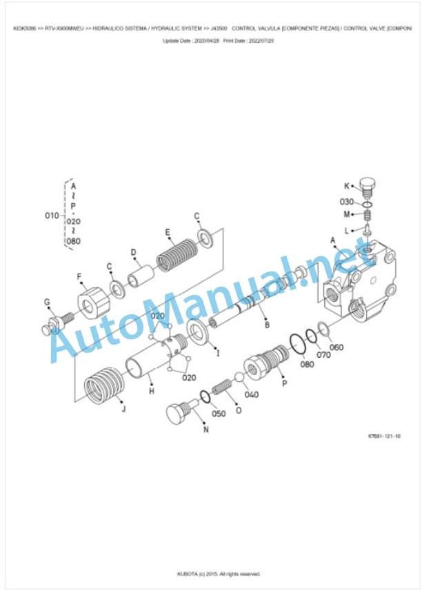 Kubota RTV-X900MWEU, RTV-X900MREU Parts Manual PDF BKIDK5086-4