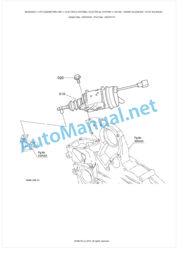 Kubota RTV-X900N5TWEU, RTV-X900N5TREU Parts Manual PDF BKIDK5283-2