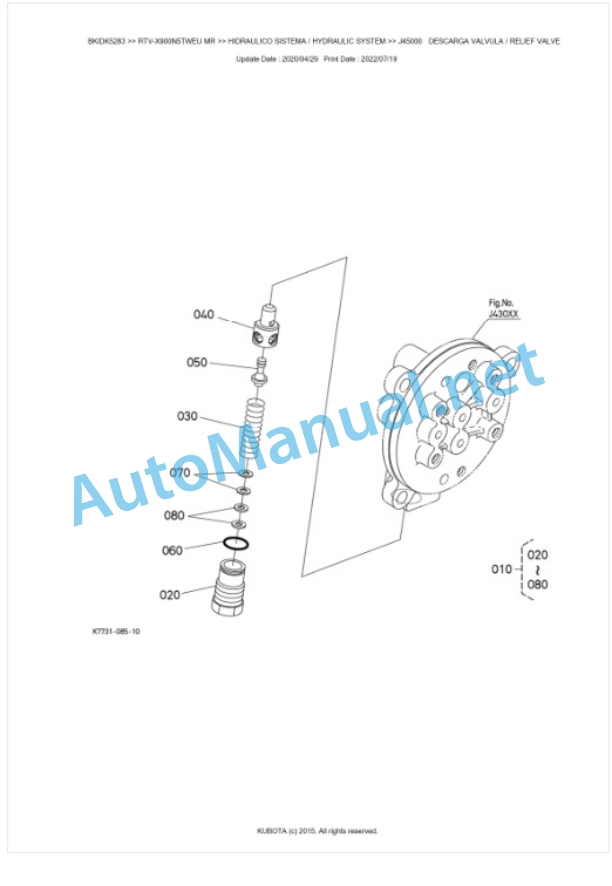 Kubota RTV-X900N5TWEU, RTV-X900N5TREU Parts Manual PDF BKIDK5283-4