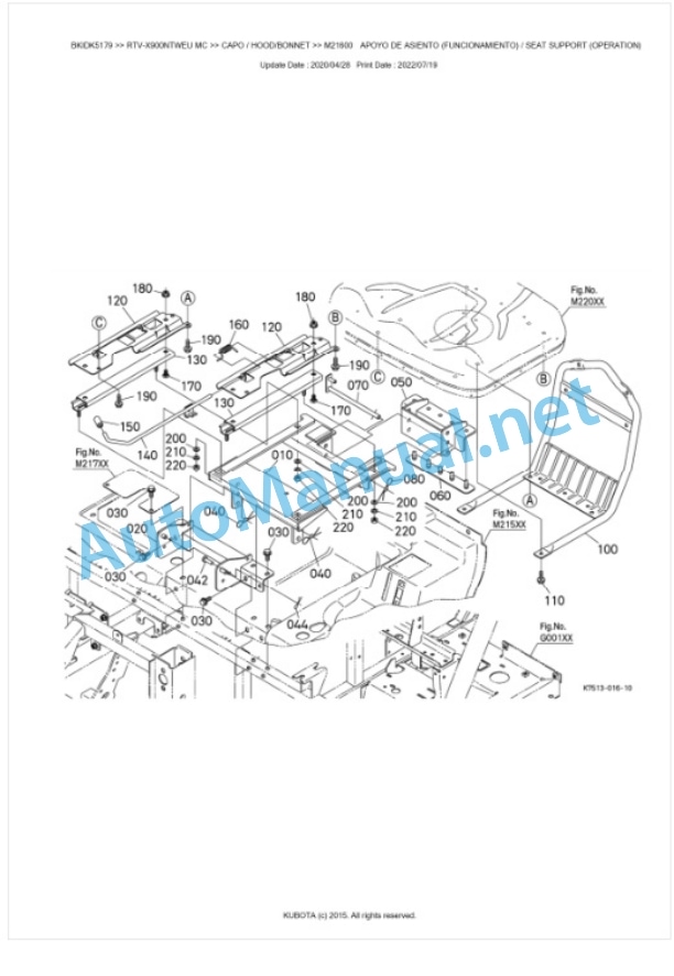 Kubota RTV-X900NTWEU, RTV-X900NTREU Parts Manual PDF BKIDK5179-5