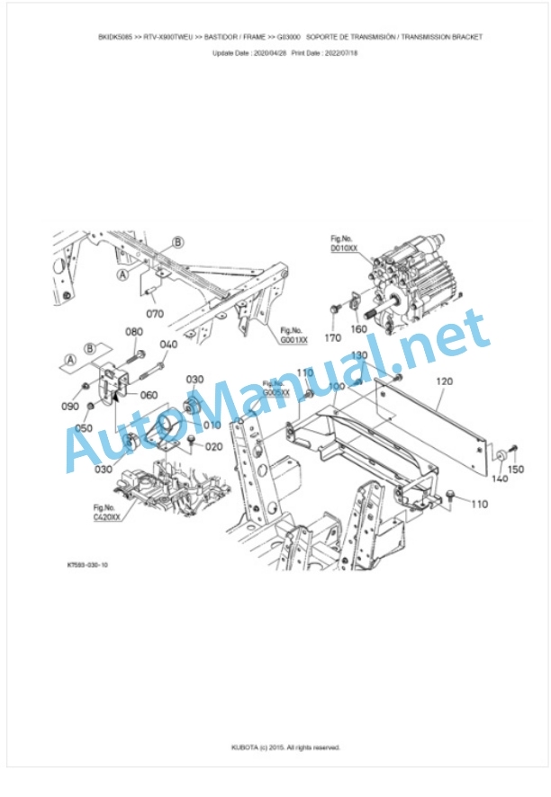 Kubota RTV-X900TWEU Parts Manual PDF BKIDK5085-4